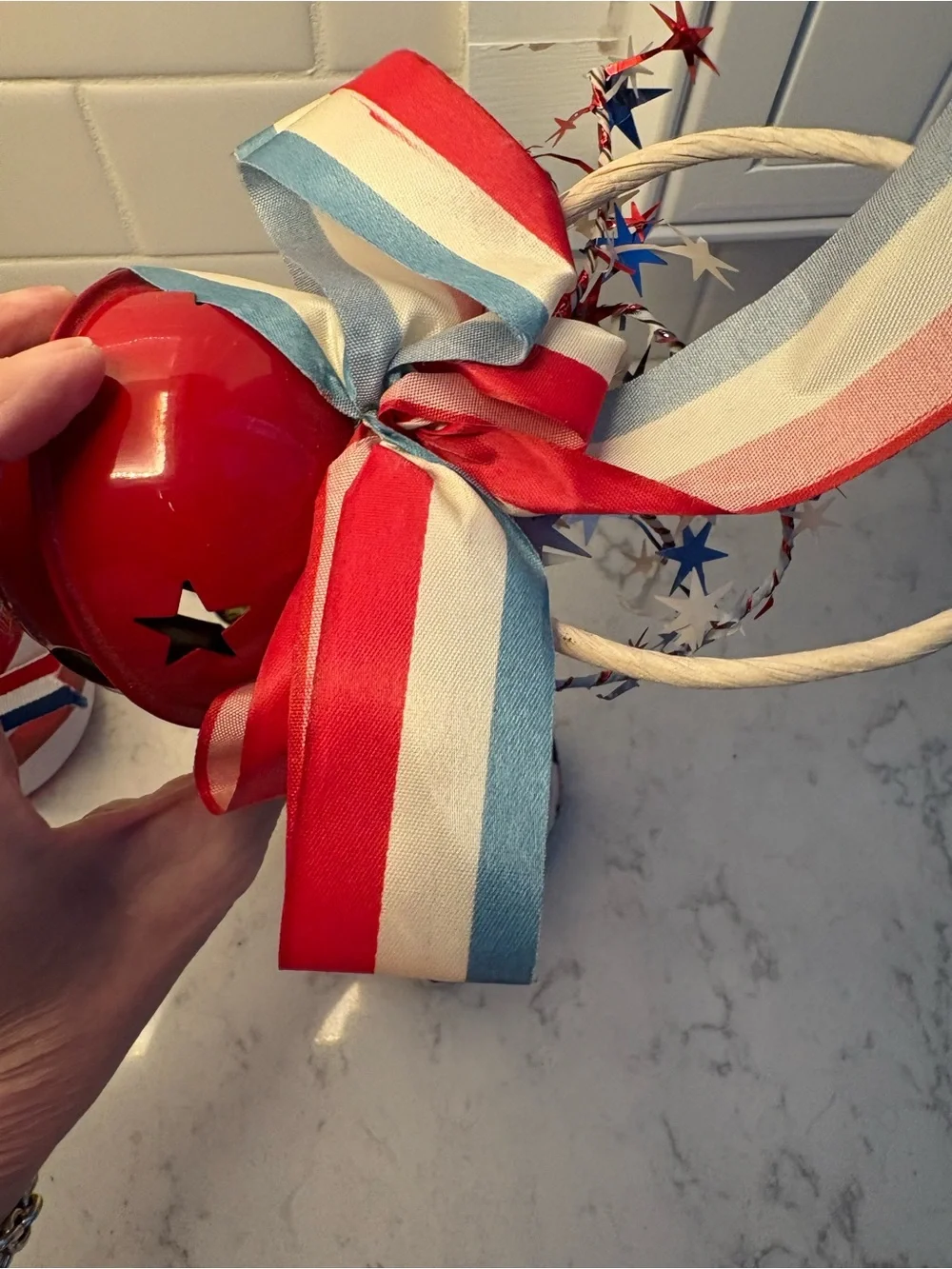 Patriotic Red, White & Blue Holiday Ornament Set